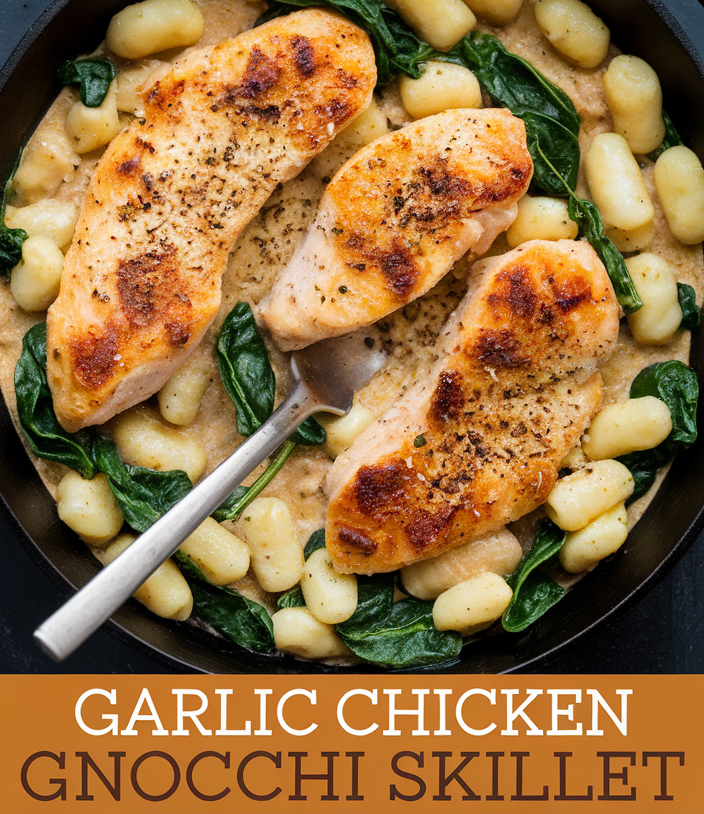 Garlic chicken gnocchi skillet recipe