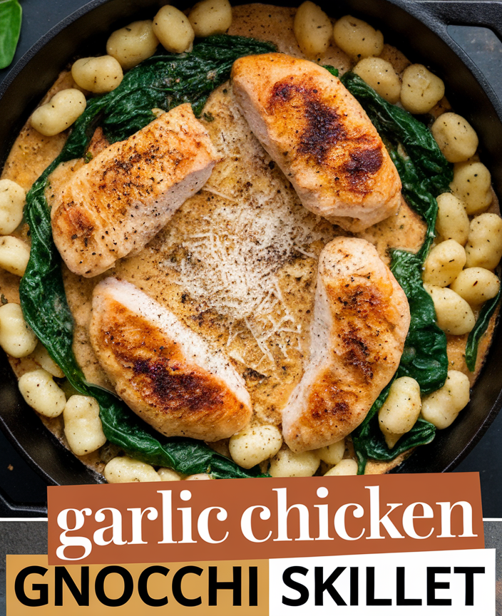 Garlic chicken gnocchi skillet recipe