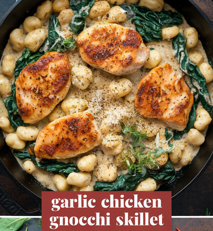 Garlic chicken gnocchi skillet recipe