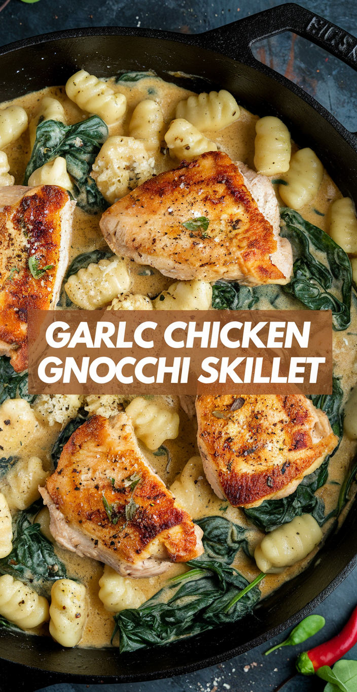 Garlic chicken gnocchi skillet recipe