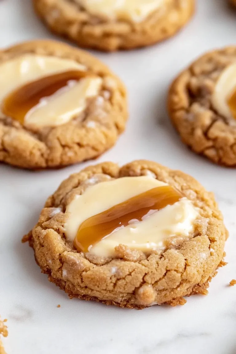 Copycat Crumbl Salted Caramel Cheesecake Cookies