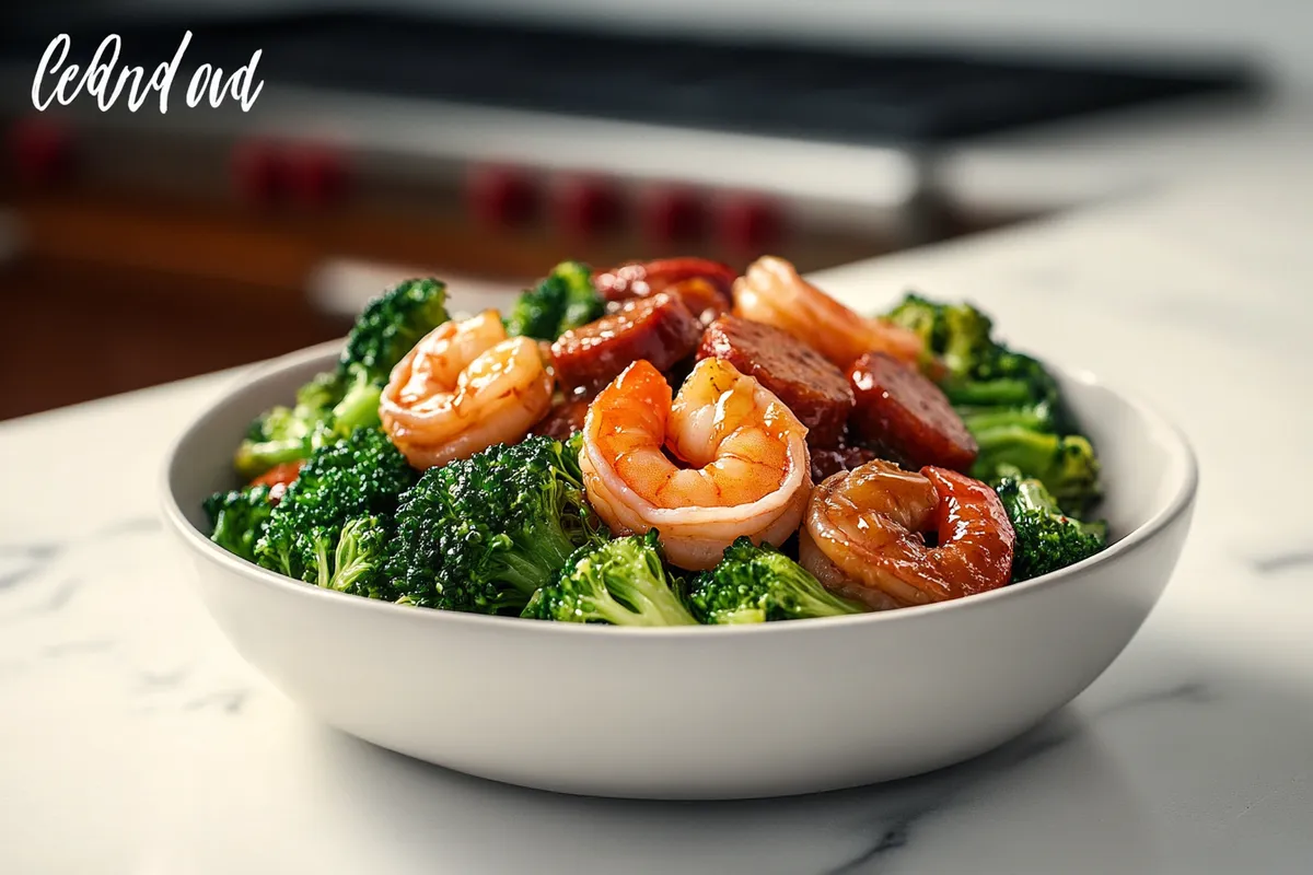 Honey Garlic Shrimp With Sausage and Broccoli