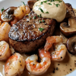 Steak with Creamy Cajun Shrimp Sauce